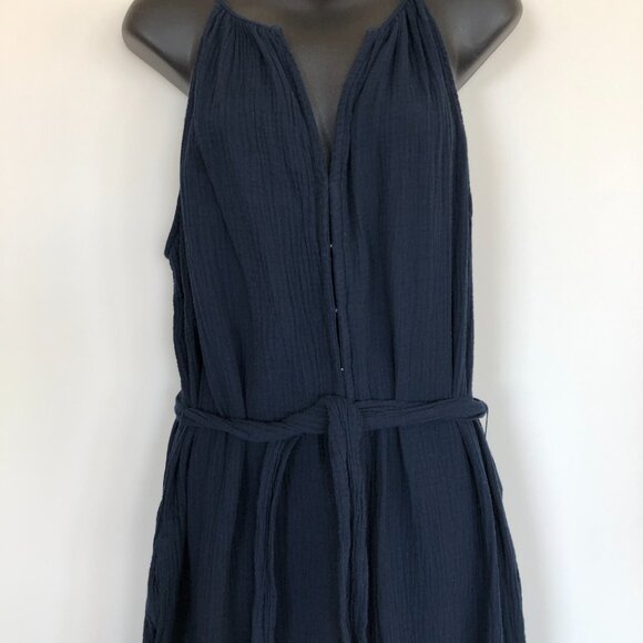 Gap Navy Cotton Halter Jumpsuit - Picture 2 of 7
